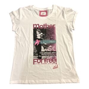 ETOILE Women’s Mother Graphic Short Sleeve Tee Shirt White Size Large